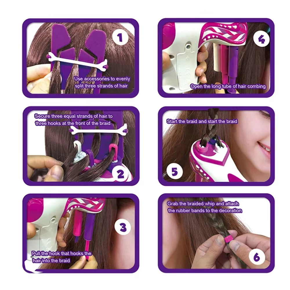 Girl Automatic Hair Braider Electric DIY Hair Weave Machine Twist Knitting Roll Twisted Braiding Hair Styling Tools Girl Gift